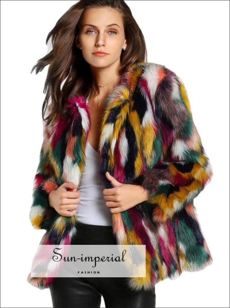 Sun Imperial - Wholesale Fur/Faux Fur Coat - Women's - Sun-imperial - Colorful Faux Fur Coat4