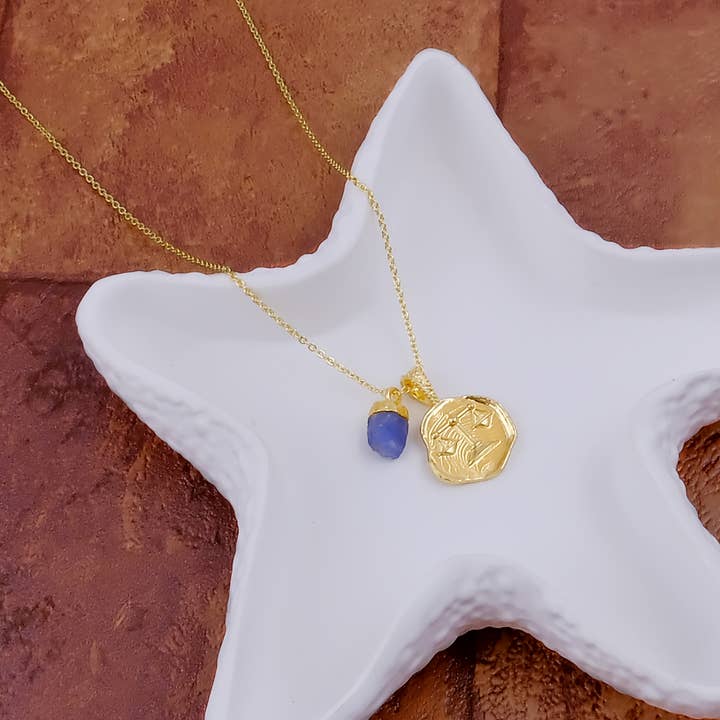 El Joyero – wholesale Pendant/charm necklace – Handmade Sapphire Libra Necklace September Birthstone Charms4