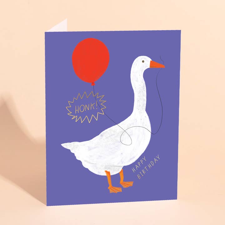 GEESE ME UP - Carte d'anniversaire pour la vente par Carolyn Suzuki