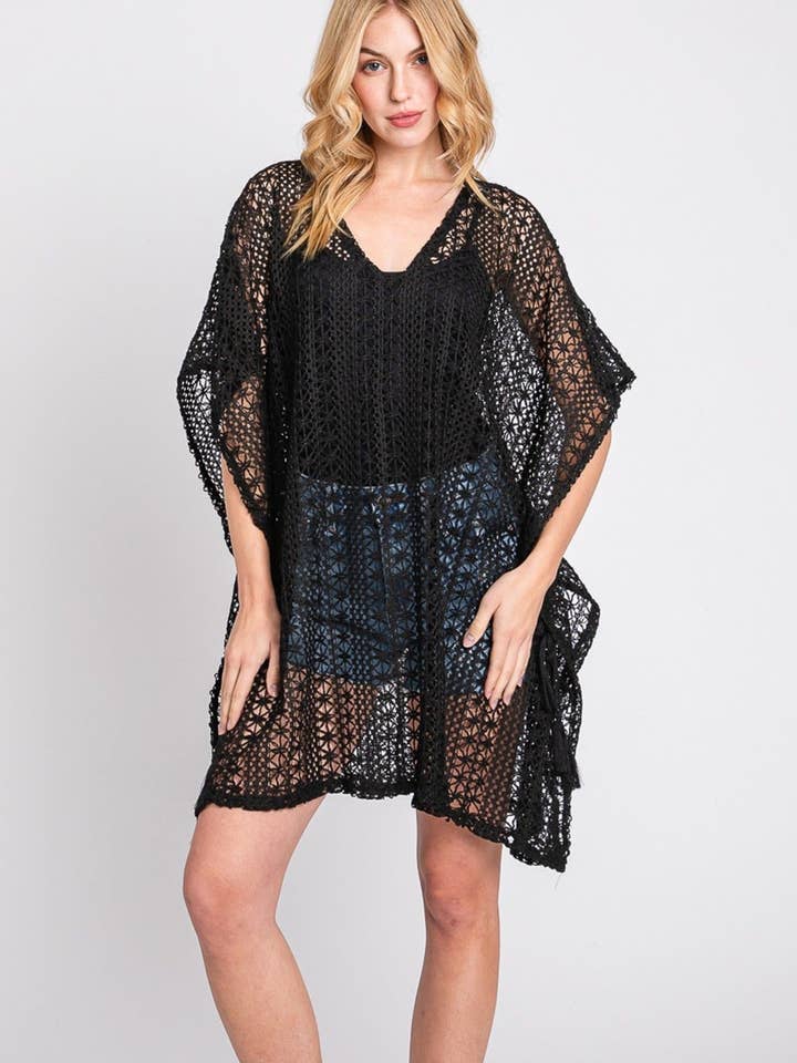 MiMi Wholesale - Wholesale Swim Cover Up - Women's - MS0342 Mia Crochet Cover Up Poncho