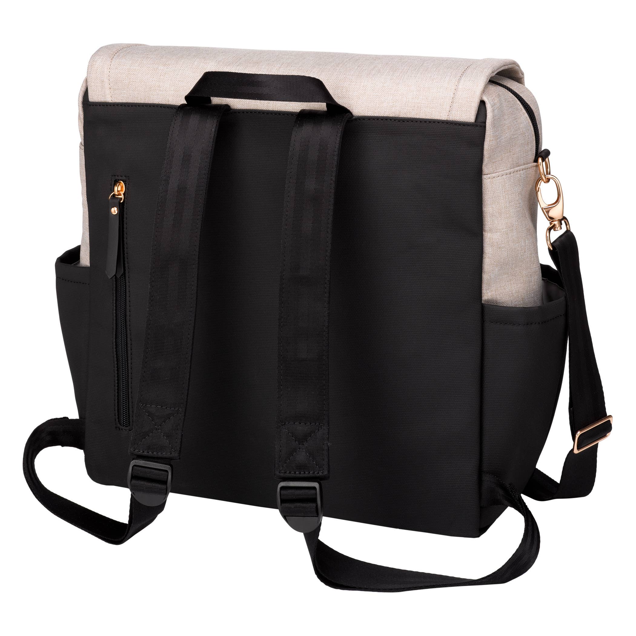 Petunia - Wholesale Diaper Bag - Baby - Boxy Backpack - Sand/Black2