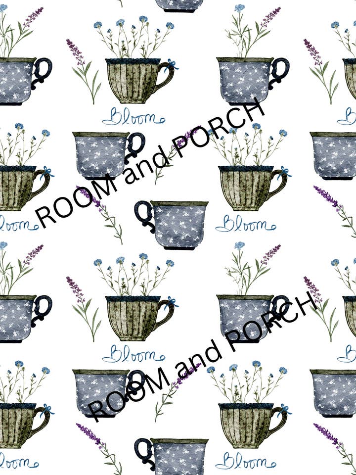 Blooming Mugs - 2 sided dishcloth - set of 3 10"x10" for wholesale by ROOM and PORCH