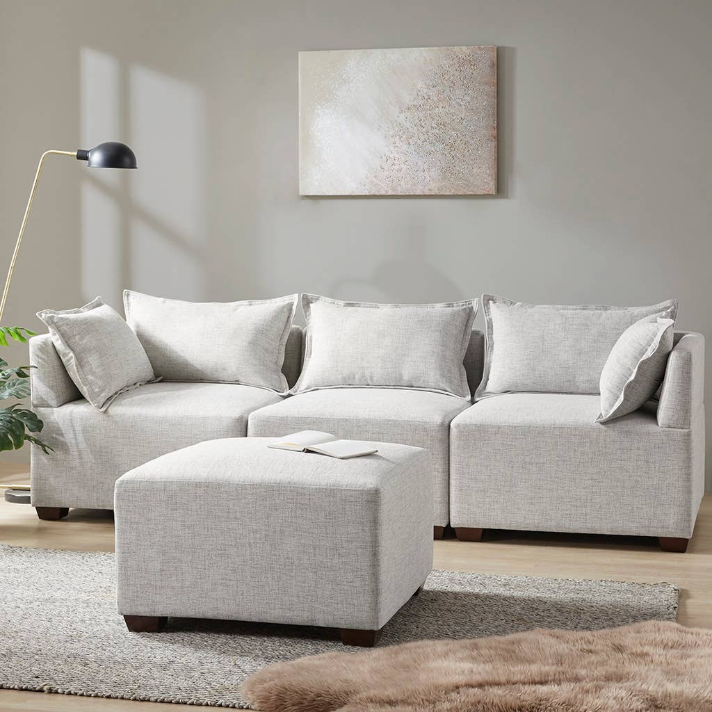 Olliix - Wholesale Sofa - Modular Modern Comfy Sectional Sofa Couch, Silver Grey*18