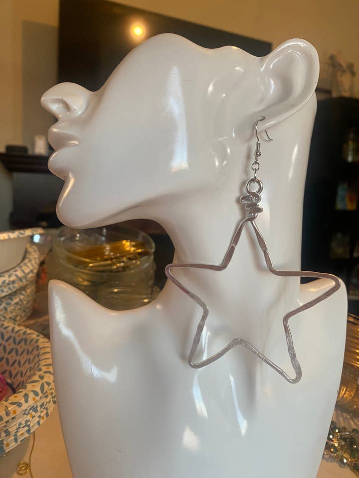 Metal Star Earrings - 3 Sizes for wholesale by Angela Catirina Jones
