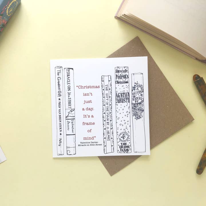 Miracle on 34th street “Christmas isn’t just a day, it’s a frame of mind” Christmas card for wholesale by Georgina The Librarian