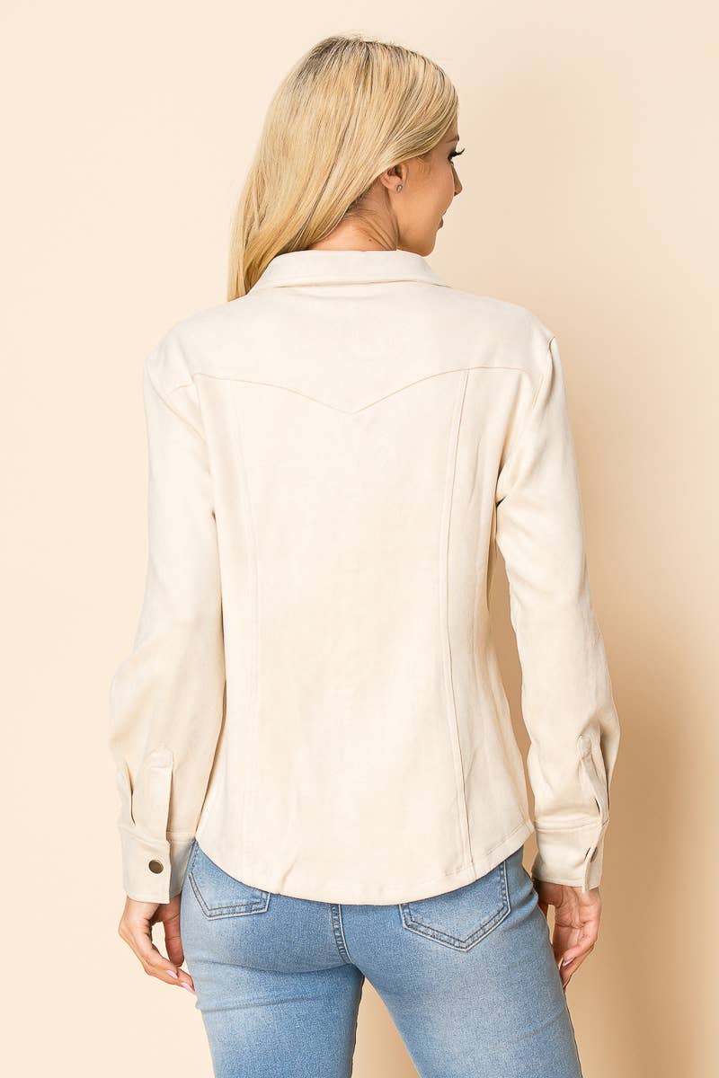 W.A.Y. --Wonderful And Young - Vendita all'ingrosso Camicia - Donna - Camicia a pressione in pelle scamosciata W.A.Y 6