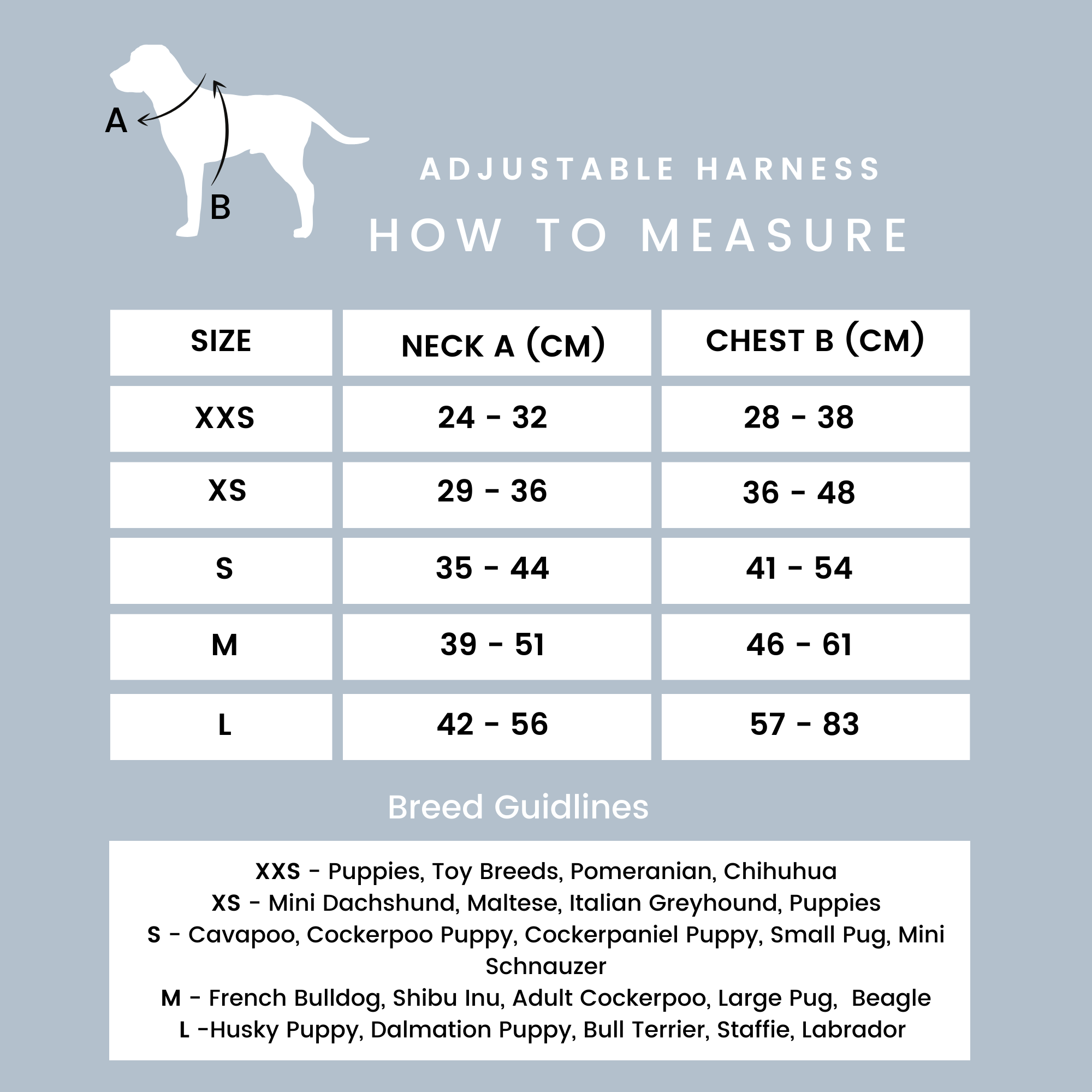 WOOF INC - Wholesale Pet Harness - Dog - Dusty Blue Adjustable Dog Harness4