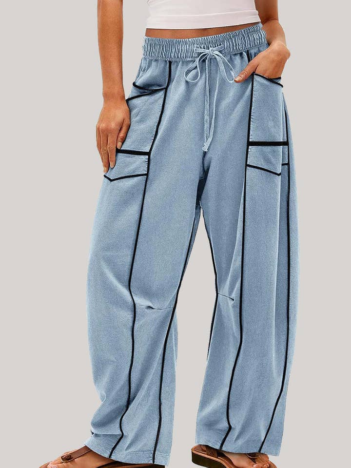 High-Waisted Relaxed Drawstring Trousers for wholesale by Mccolin