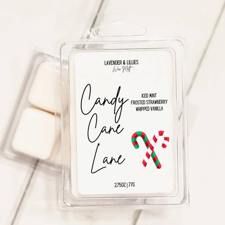 Candy Cane Lane - Derretedor de Cera de Coco - Embalagem de 78g por atacado de Lavender & Lillies
