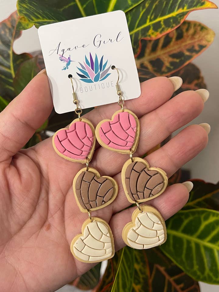 Corazón Concha Earrings for wholesale by Agave Girl