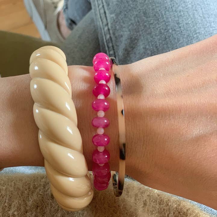 Olympe Armband - Donkerroze/nude voor wholesale door agathe & cocö