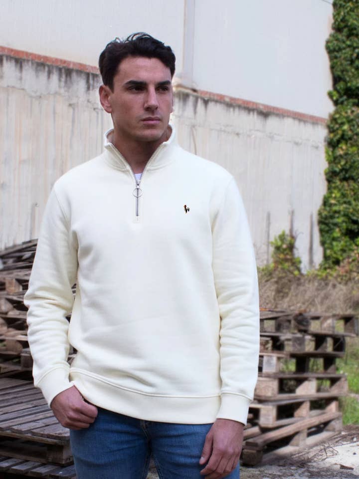 Nude halve rits sweatshirt voor wholesale door Patadegayo