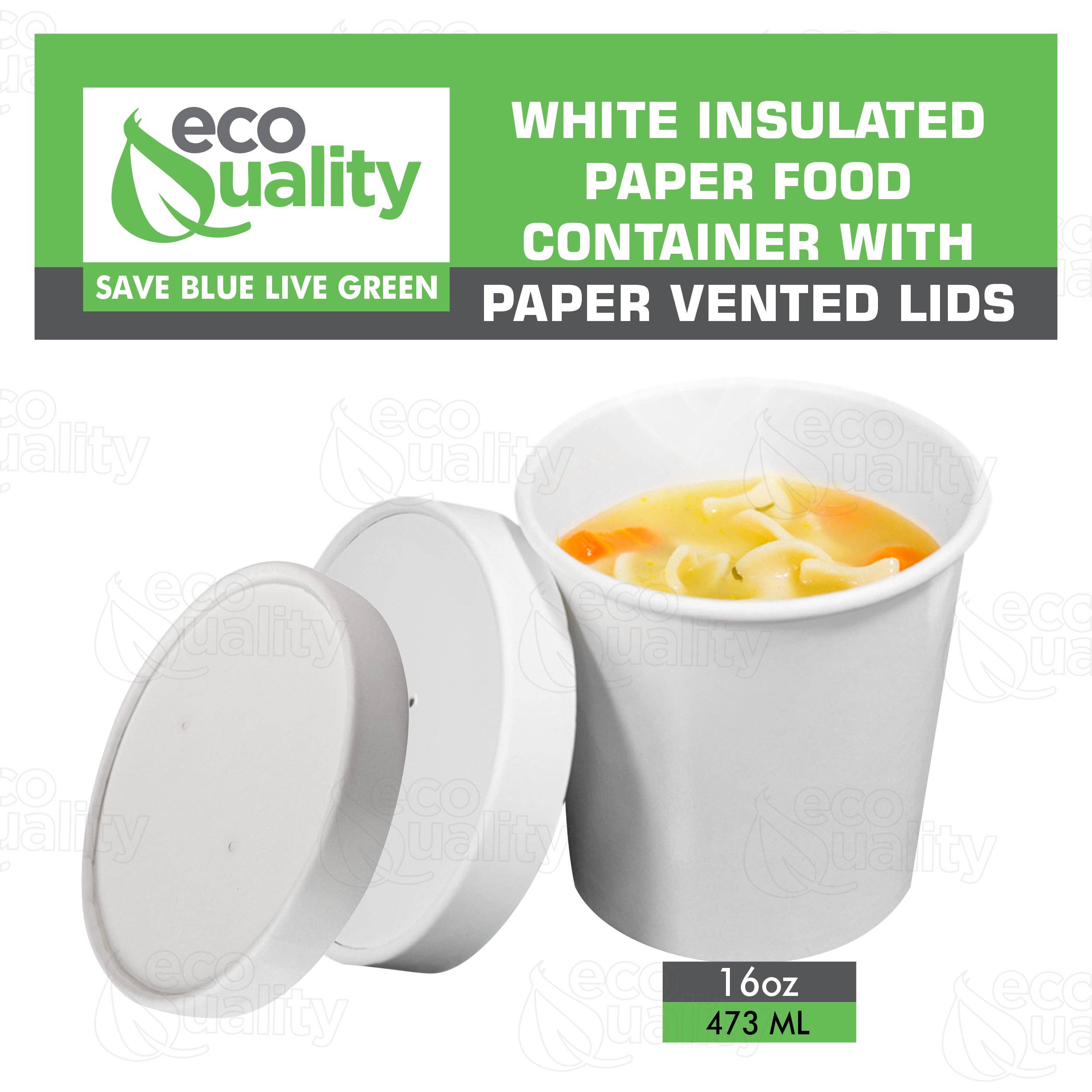 EcoQuality – wholesale Disposable cup – 16oz Disposable White Paper Soup Containers Ice-cream Paper3