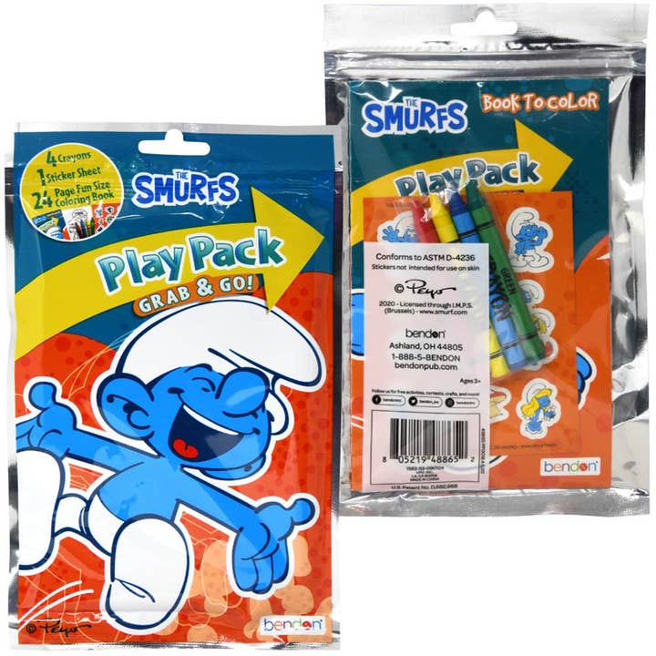 Deluxe Import Trading - Wholesale Activity Pad - Kids & Baby - Smurfs Grab n Go Play Pack