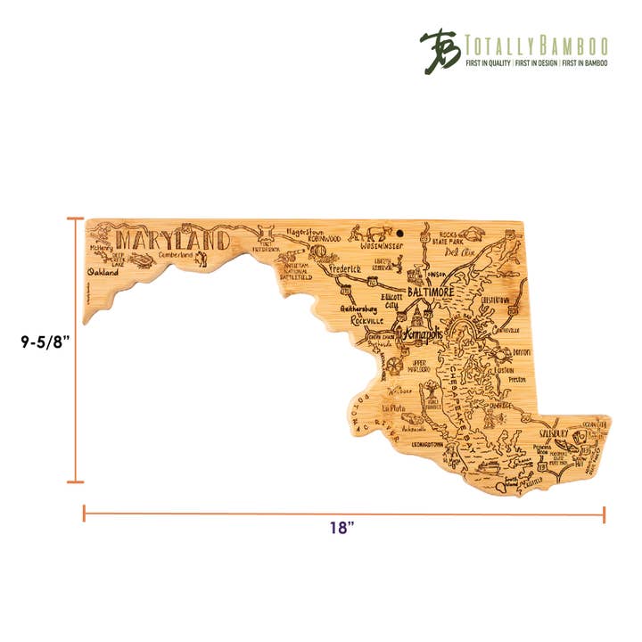 Totally Bamboo - Wholesale Cutting Board - Destination Maryland Cutting Board with Engraved Artwork5