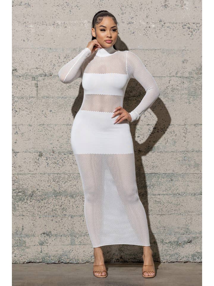 Melrose with Love - Wholesale Dress - Women's - MAXI SWEATER MESH DRESS8