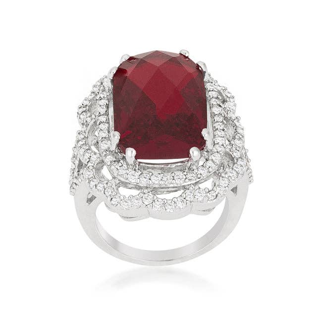 Red Cocktail Crest Ring for wholesale by JewelScent