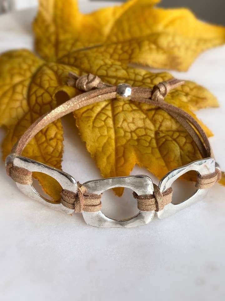 Trilogy Square Tan Bracelet for wholesale by Dajana Design