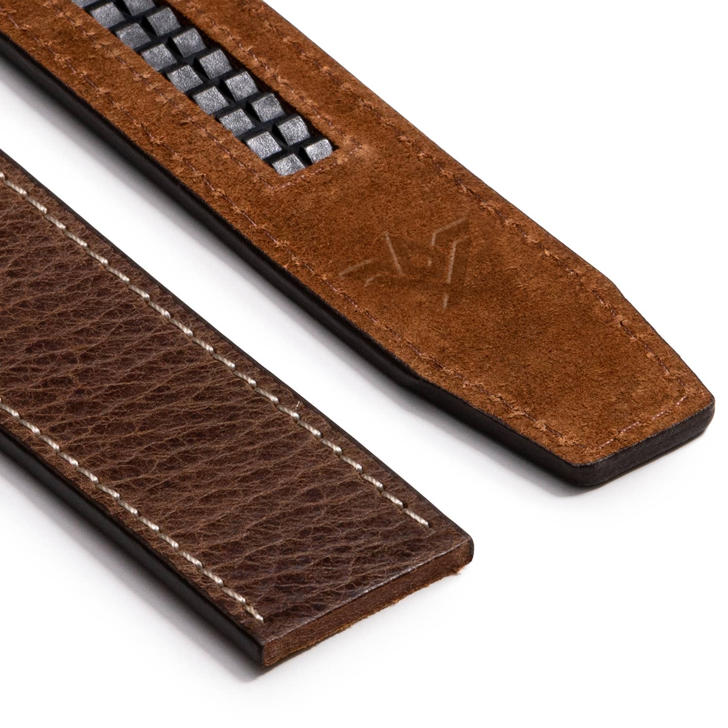 SlideBelts - Wholesale Belt - Men's - Woodland Contrast Stitched Belt - Brass Buckle2