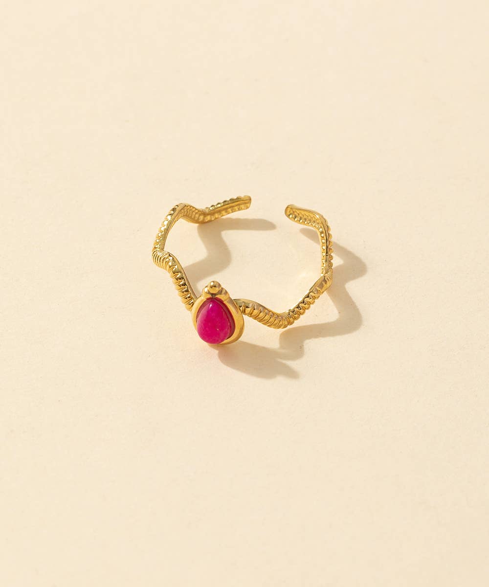 Blossom bijoux - Wholesale Single Stone/Solitaire Ring - Adjustable ring Stainless steel 24BGA0481