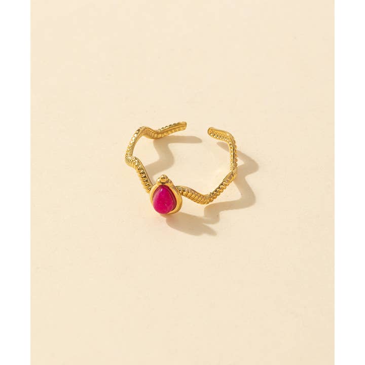 Blossom bijoux - Wholesale Single Stone/Solitaire Ring - Adjustable ring Stainless steel 24BGA0481