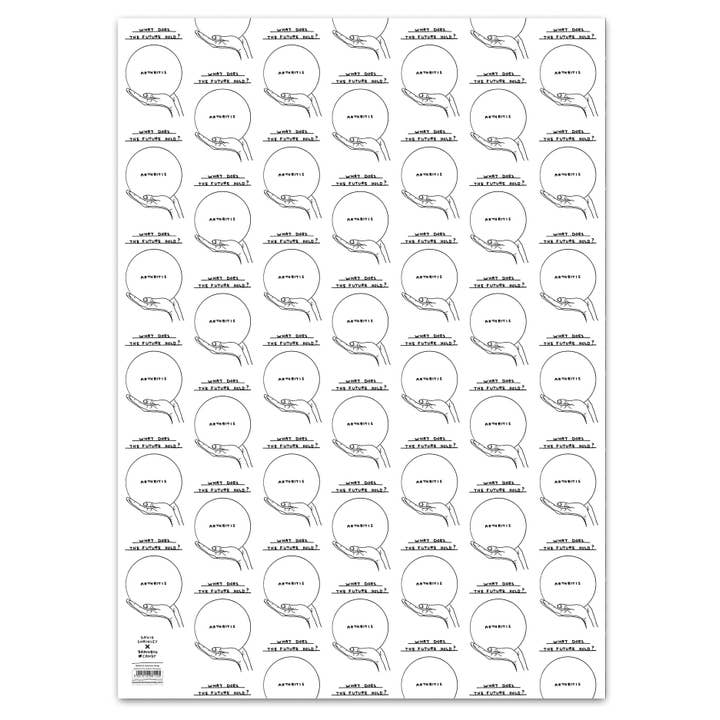 Roligt presentpapper - Artrit - Paket med 2 vikta ark för wholesale av David Shrigley x Brainbox Candy