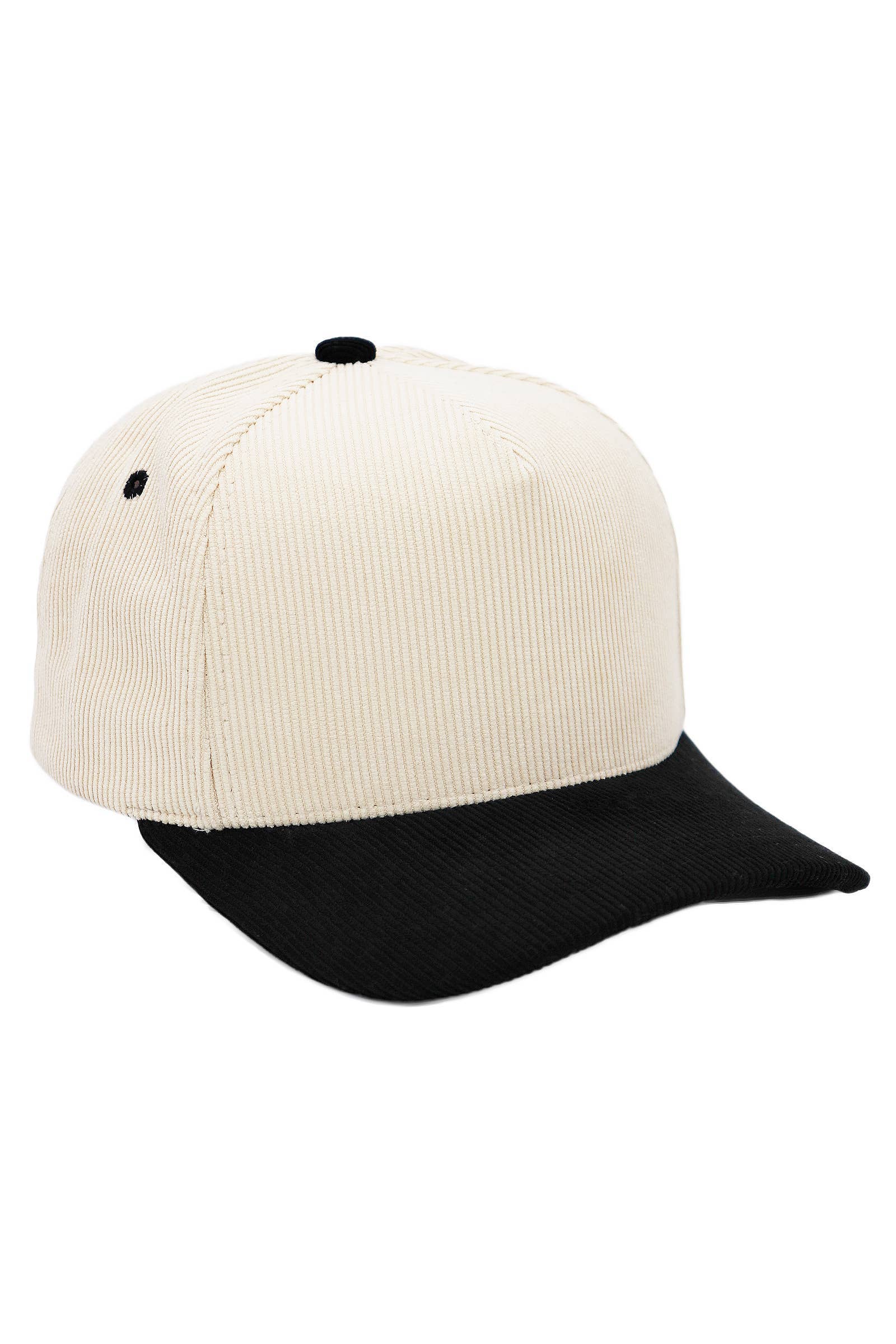 Cap Zone - Wholesale Baseball Cap - Unisex - Premium Corduroy Beige Upper Baseball Cap0