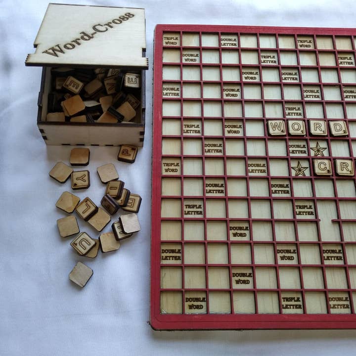 Word-Cross Game Made from Plywood for wholesale by Toy Maker of Lunenburg