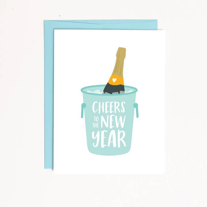 Graphic Anthology Greeting Cards - Wholesale New Year's Card - New Year Cheers Card | champagne celebration greeting card0