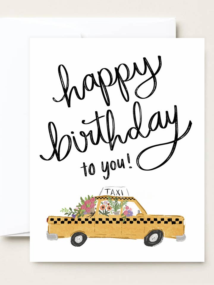 Floral Taxi - Birthday Greeting Card for wholesale by Makerie Day