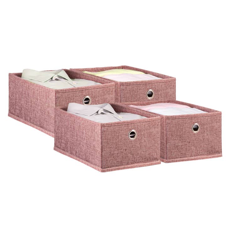 HOMEHAVEN - Venta al por mayor Cesta/caja de almacenamiento - Gavetas de tela para estantes de 9 x 6 pulgadas de ancho x 13.75 pulgadas de alto, juego de 2, color burdeos