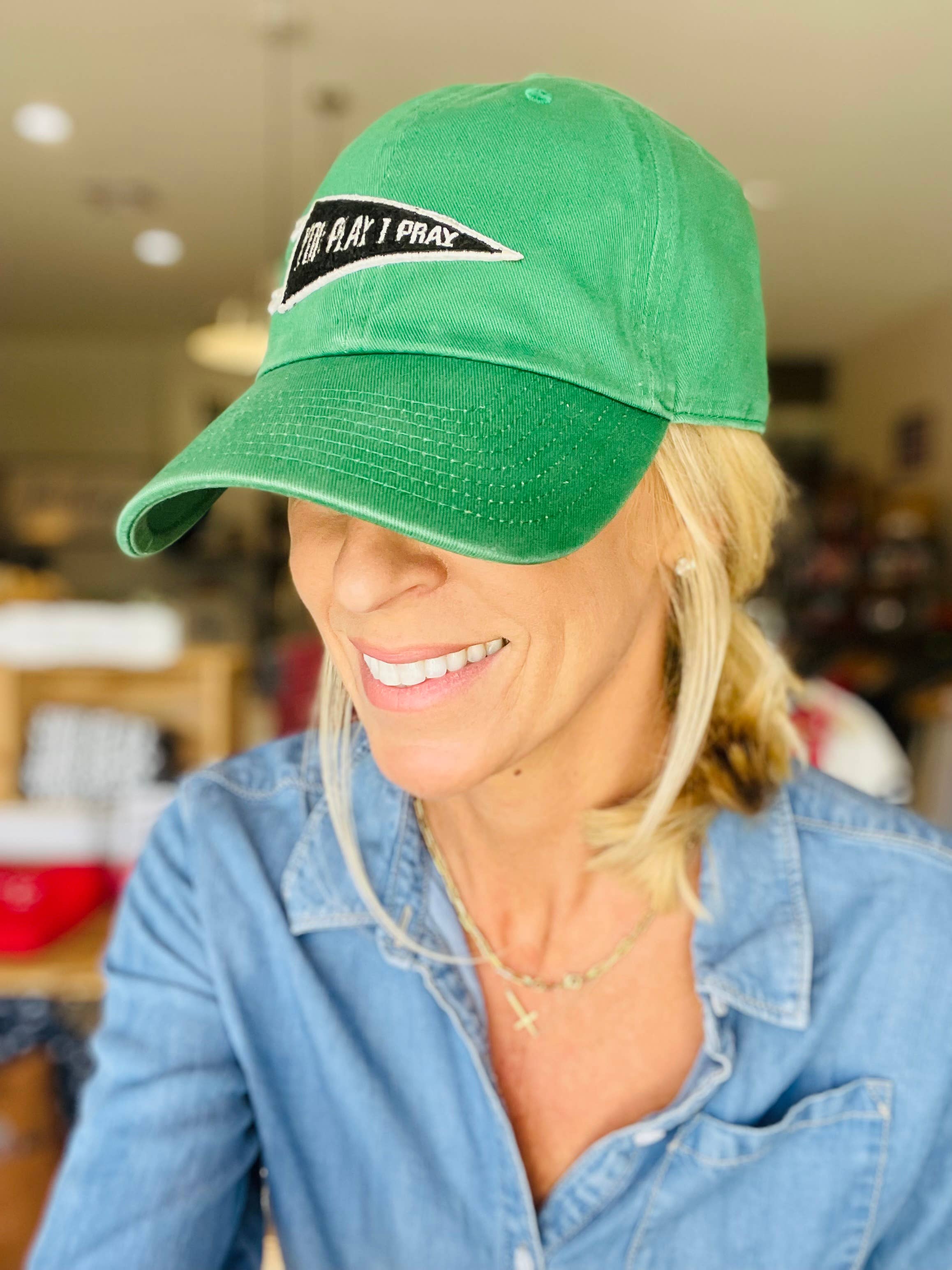 You Play I Pray - Wholesale Baseball Cap - Women's -  Pennant Flag Hat | Sports School Color | GameDay Hat6