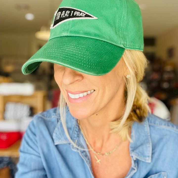 You Play I Pray - Wholesale Baseball Cap - Women's - Pennant Flag Hat | Sports School Color | GameDay Hat6