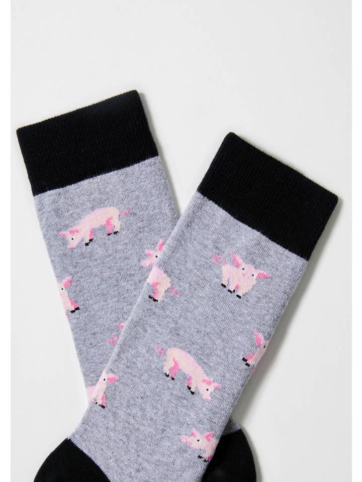 BePig Grey - 100% Organic Cotton Socks for wholesale on Faire