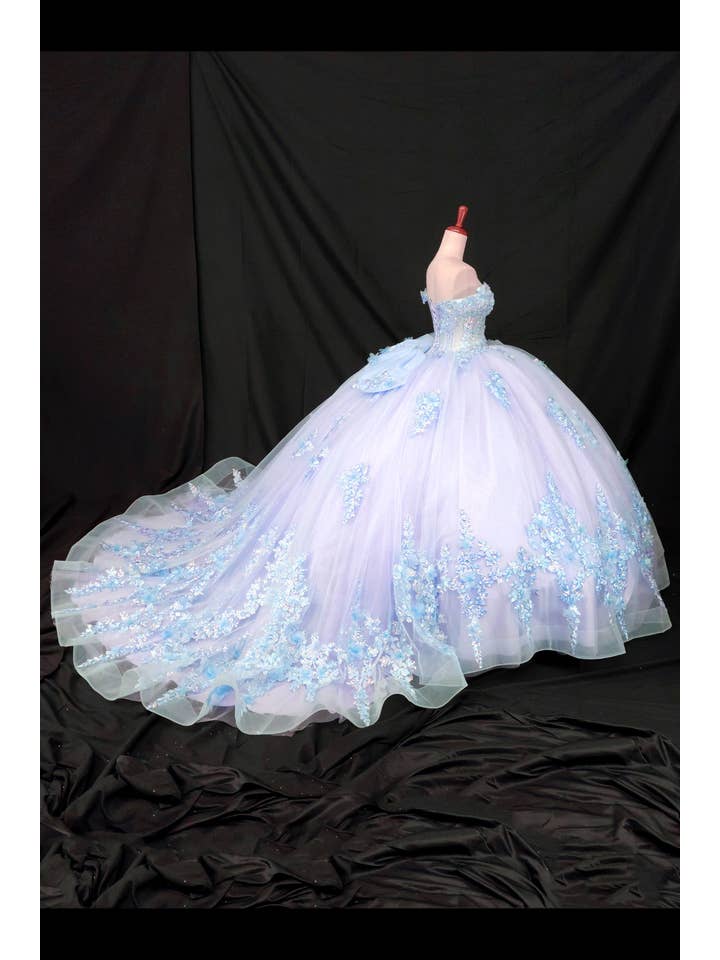 lilac blue Off the shoulder lilac/blue quinceanera dress CHF3124 for wholesale on Faire