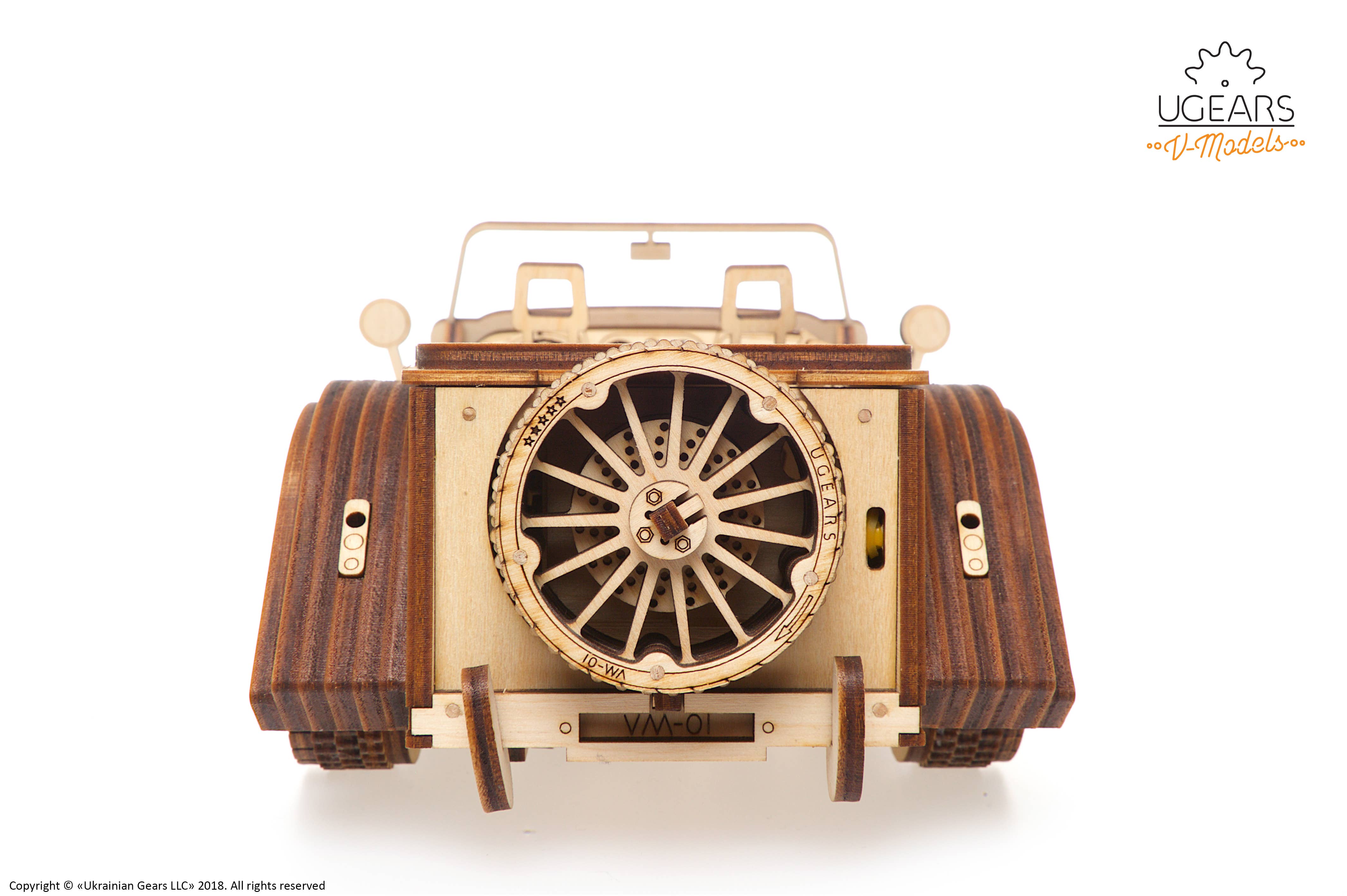 Ukidz LLC - Wholesale DIY Craft Kit - UGears Roadster VM-01 -Wooden 3D Puzzles - DIY4