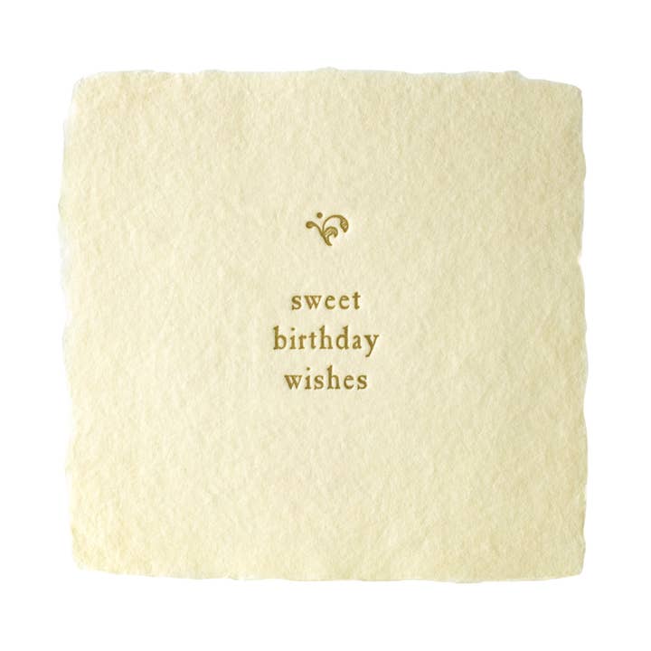 Sweet Birthday Wishes Petite Handmade Paper Letterpress for wholesale by Oblation Papers & Press