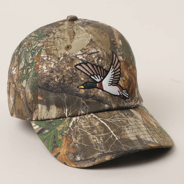 EDGEMINI Flying Mallard Embroidered Cap with Leaf Print for wholesale on Faire4