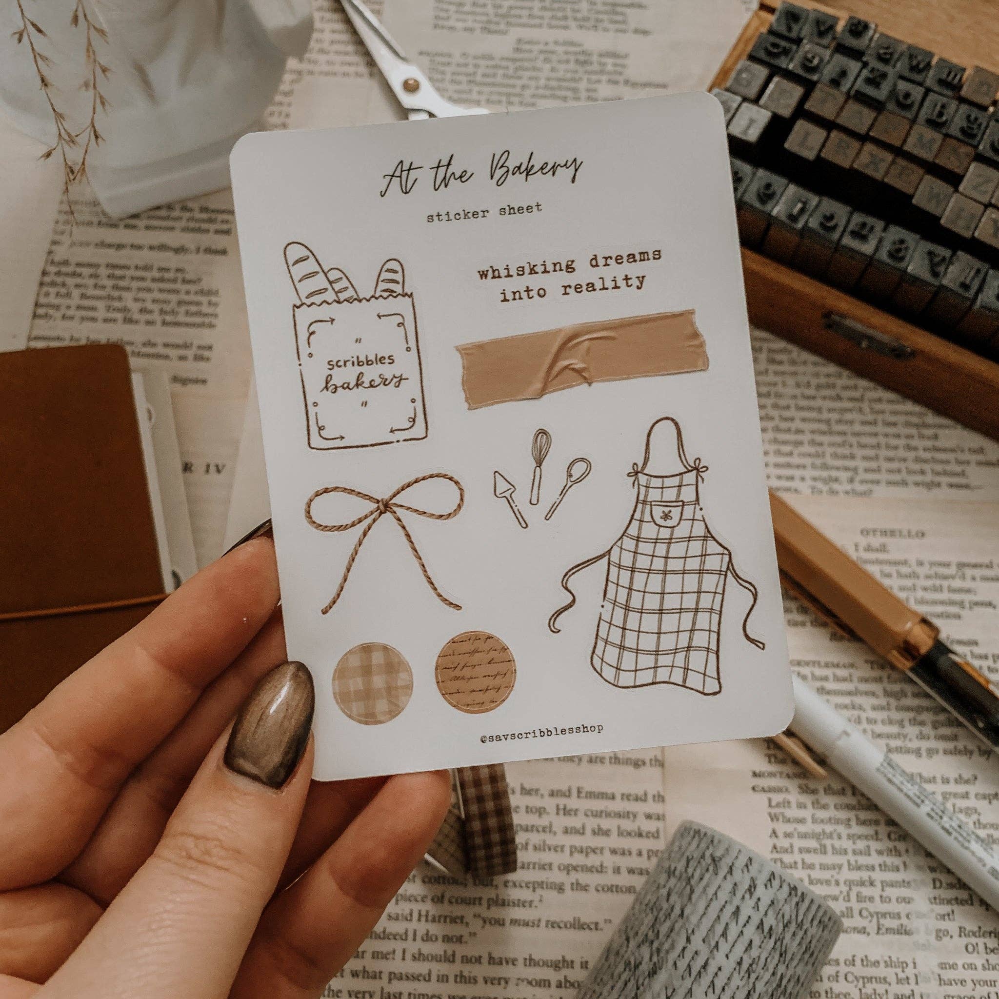 Savannah Scribbles Shop - Wholesale Sticker - At The Bakery Sticker Sheet1