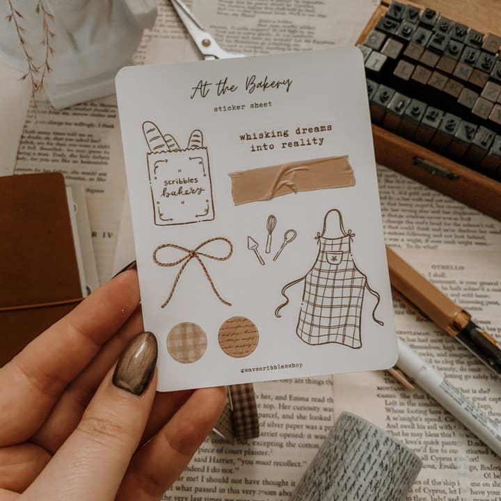 Savannah Scribbles Shop - Wholesale Sticker - At The Bakery Sticker Sheet1