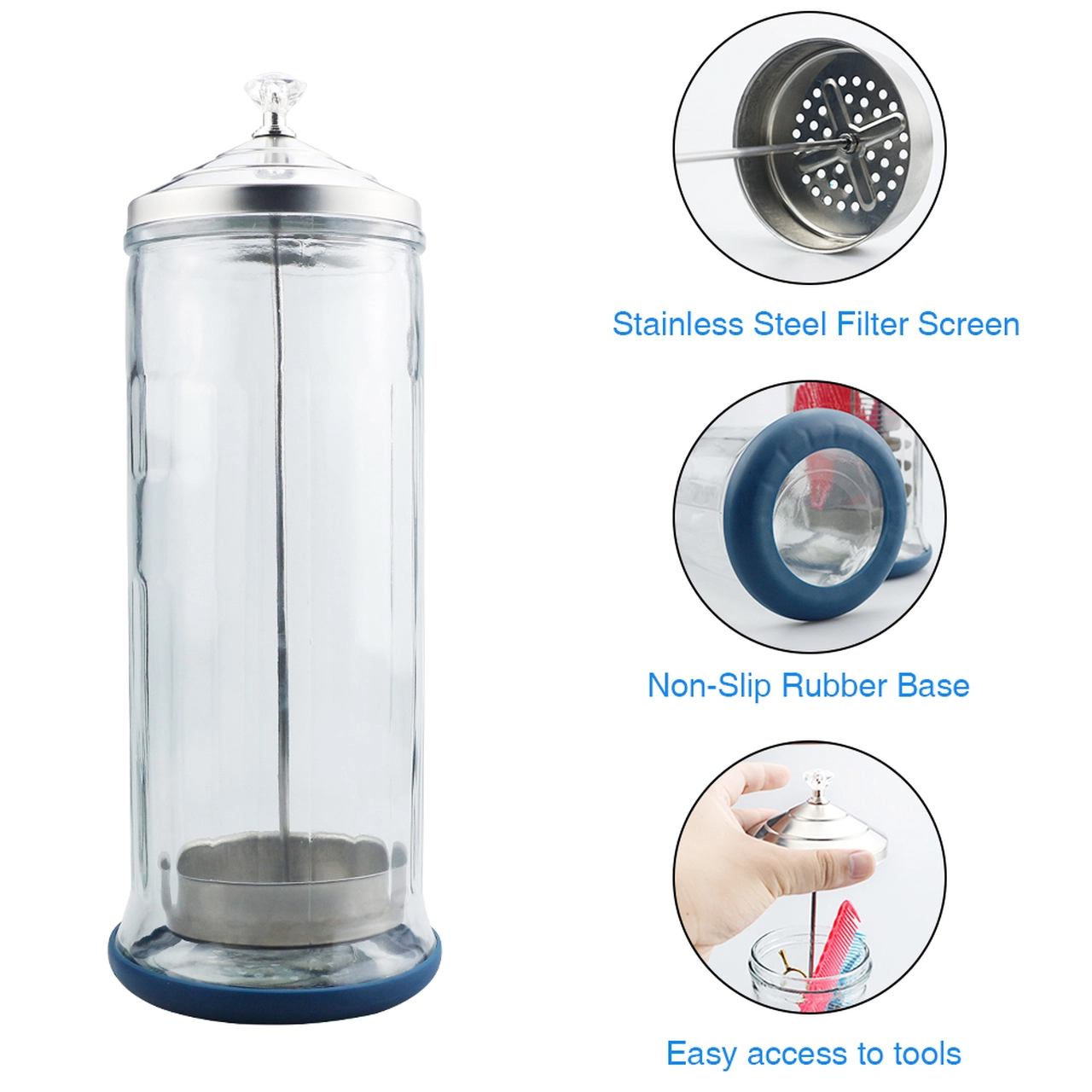 Salon Equipment Pros - Wholesale Jar - OP-Tech Disinfectant & Sanitizing Glass Jar - 21 oz.8