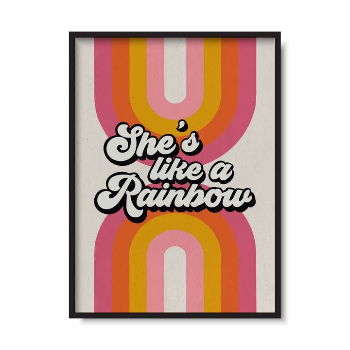 She’s Like A Rainbow Music Print for wholesale by Twisted Rebel Designs