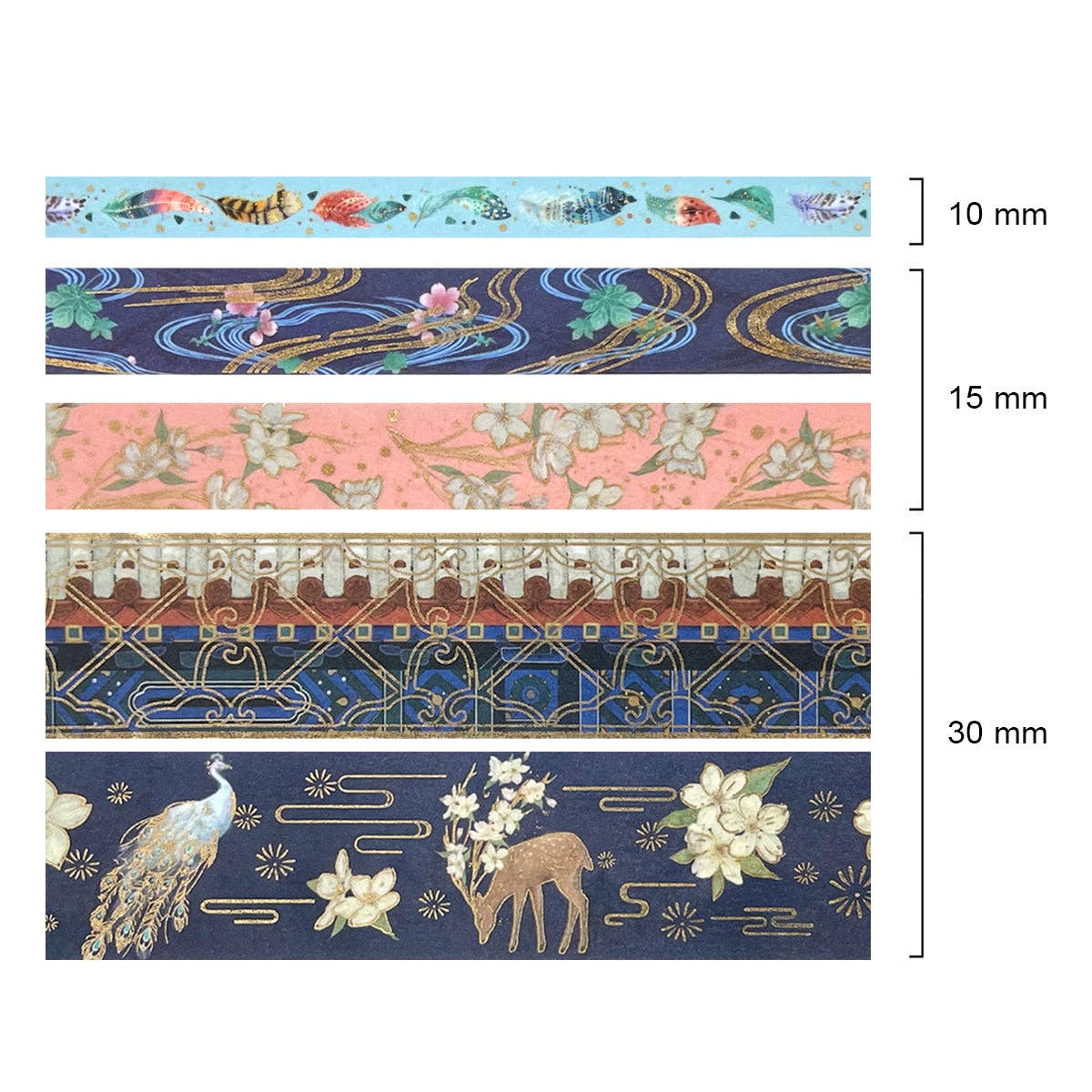 Wrapables.com - Wholesale Washi Tape - Wrapables Decorative Gold Foil Washi Tape and Sticker Set46