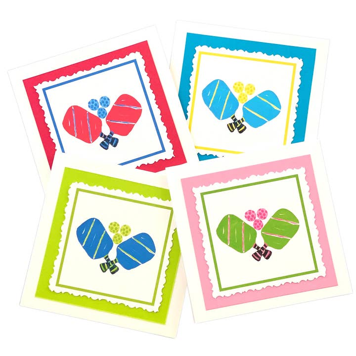 Pickleball Hand Cut Notecard for wholesale by Lemondaisy Design