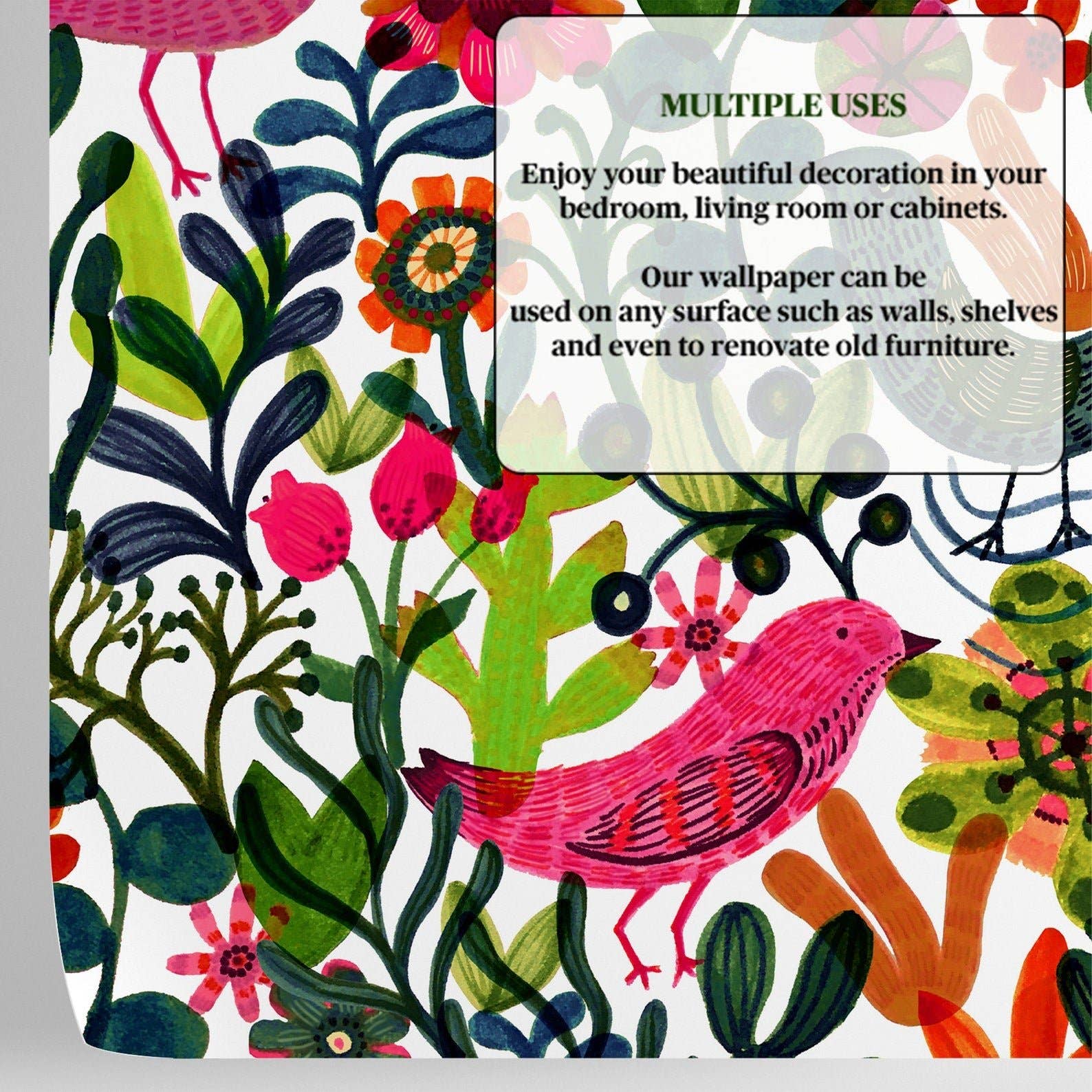 Wallpapers4Beginners - Wholesale Wallpaper - Funky Scandinavian Botanical Print Colorful Wallpaper6