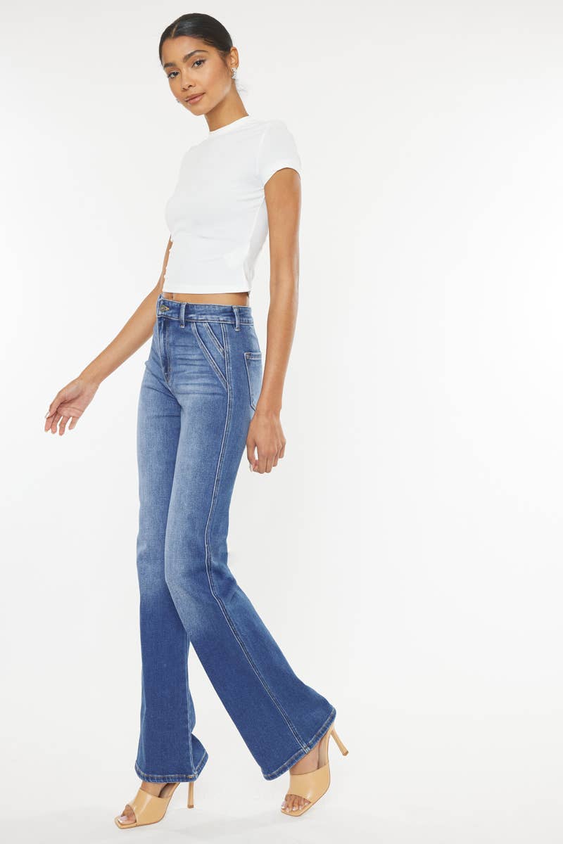 MEDIUM ULTRA HIGH RISE HOLLY FLARE JEANS-KC9248M-OP for wholesale on Faire4