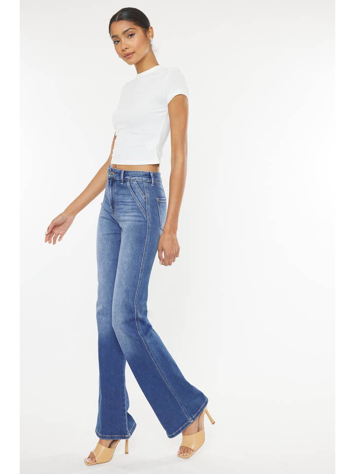 MEDIUM ULTRA HIGH RISE HOLLY FLARE JEANS-KC9248M-OP for wholesale on Faire4