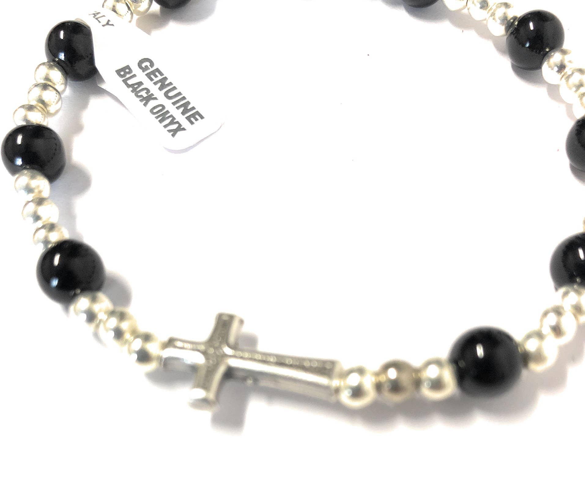 Costa Articoli Religiosi - Wholesale Beaded Bracelet - Real Black Onyx Decade Bracelet 6 mm1