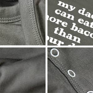 Wry Baby – Engroshandel Bodysuit - Baby – Min far kan spise mere bacon end din | Sjovt babytøj5