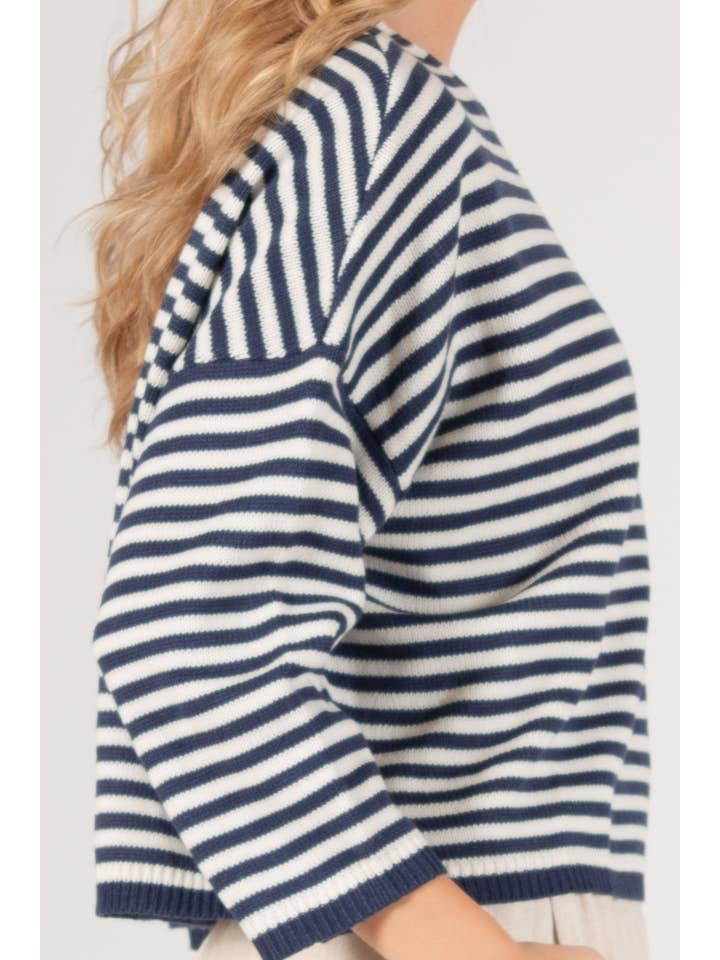 Before You Collection - Wholesale Knit Sweater - Women's - Striped T-Body Sweater20